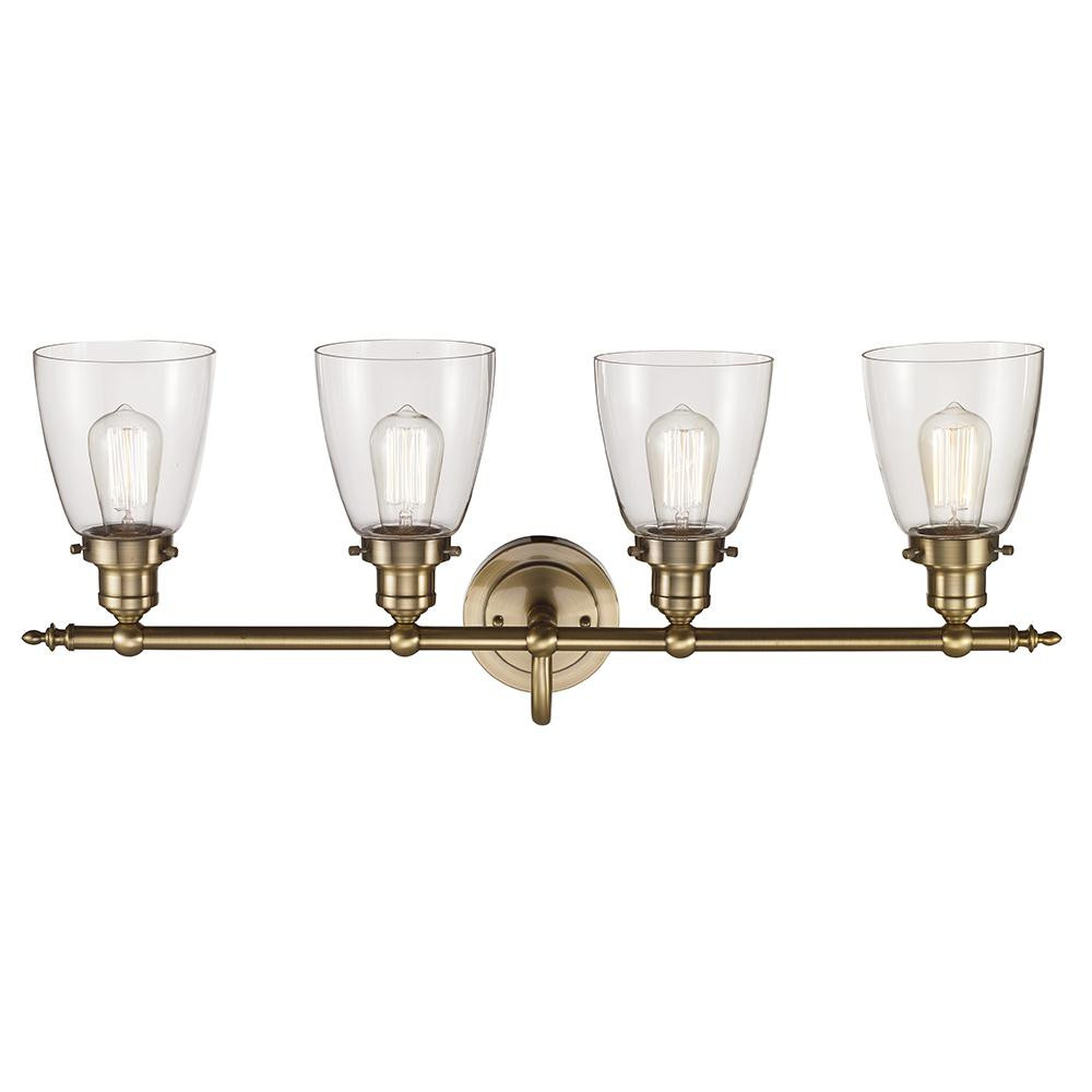 Gold Bathroom Light Fixtures
 Bel Air Lighting Norrell 4 Light Brushed Gold Bath Light