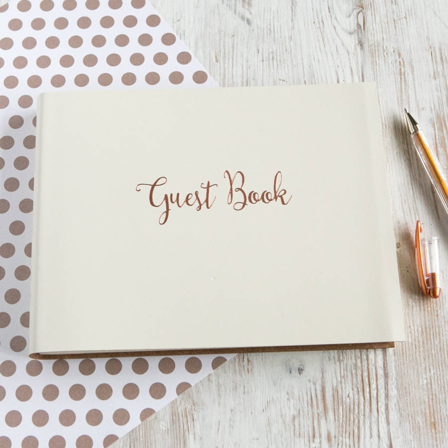 Gold Guest Book Wedding
 Personalised Rose Gold Wedding Guest Book By Be Golden