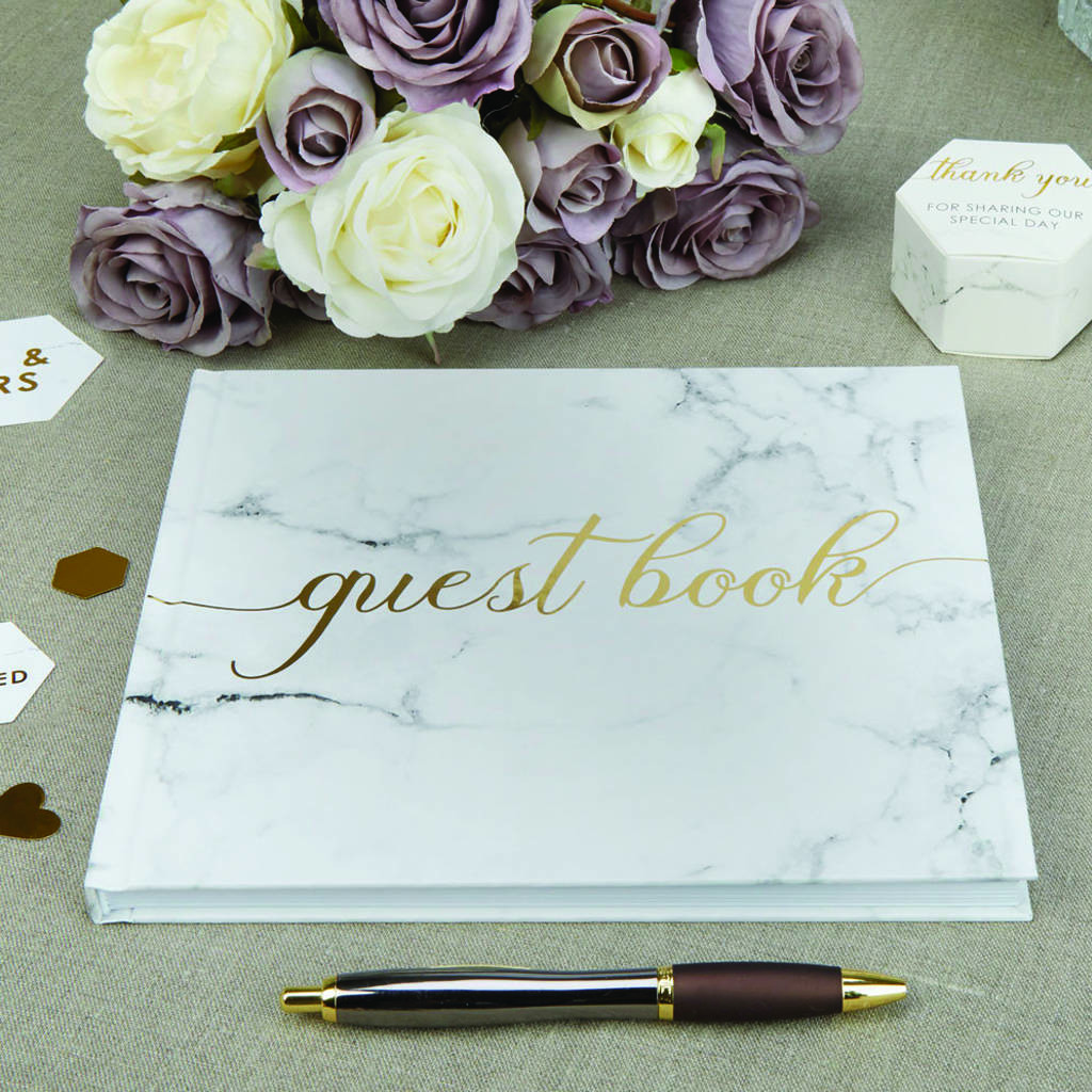 Gold Guest Book Wedding
 wedding guest book with gold foil by 2by2 creative