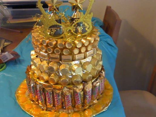 Golden Birthday Cake Ideas
 Golden birthday candy cake empty …