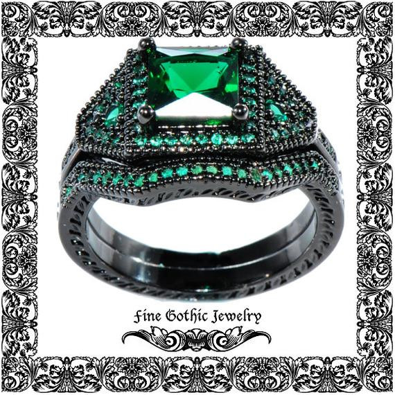 Gothic Wedding Bands
 Gothic Wedding Rings Black Wedding Ring by FineGothicJewelry