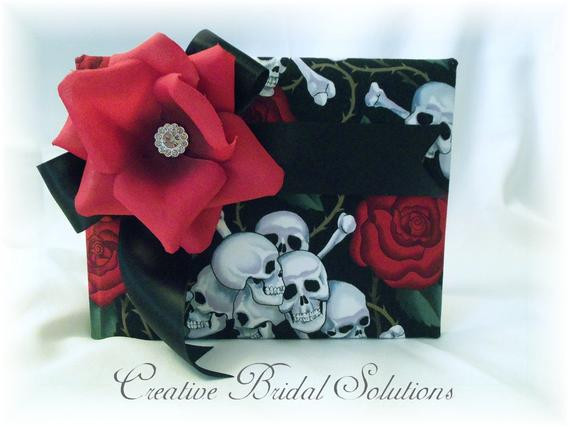 Gothic Wedding Guest Book
 Skull and Roses Gothic Wedding Guest Book