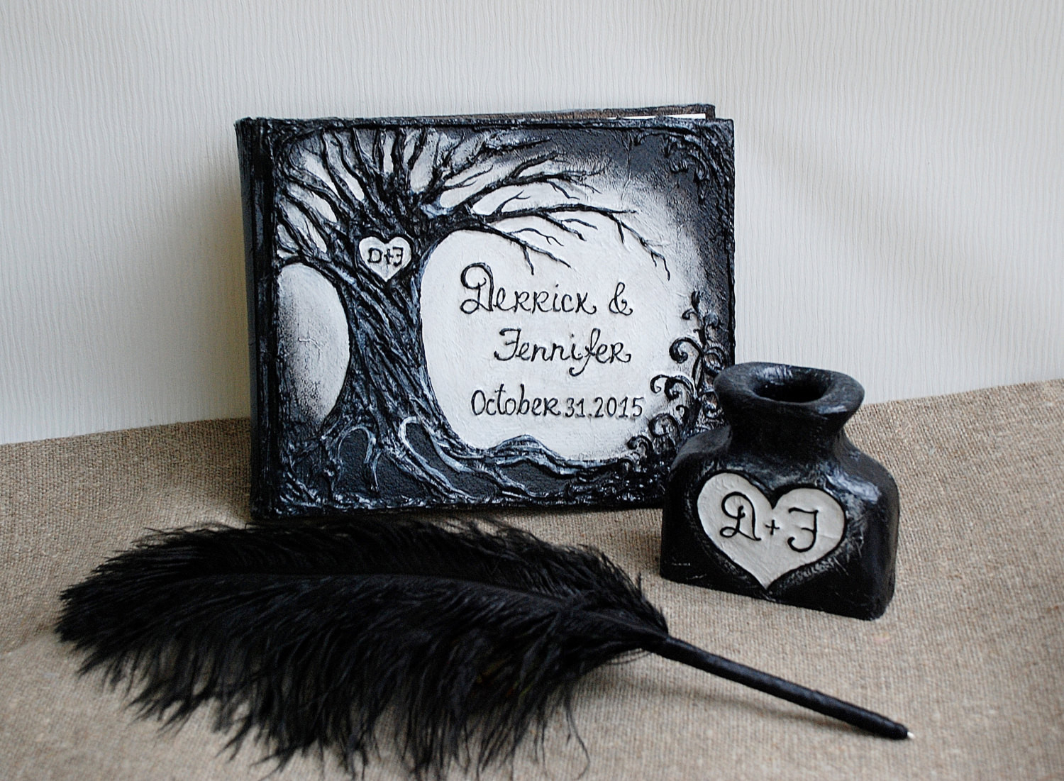 Gothic Wedding Guest Book
 Personalized guest book Gothic Wedding Fall Wedding by