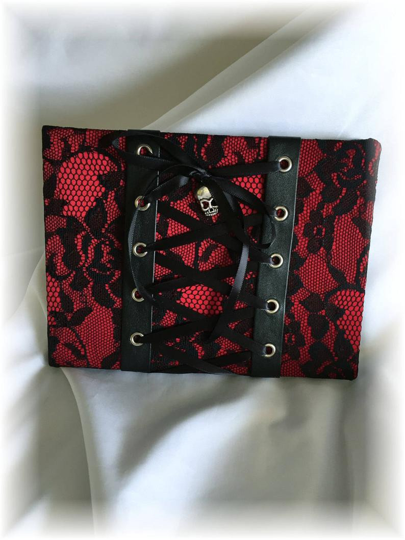 Gothic Wedding Guest Book
 Gothic Wedding Guest Book Black Lace up Halloween Guest