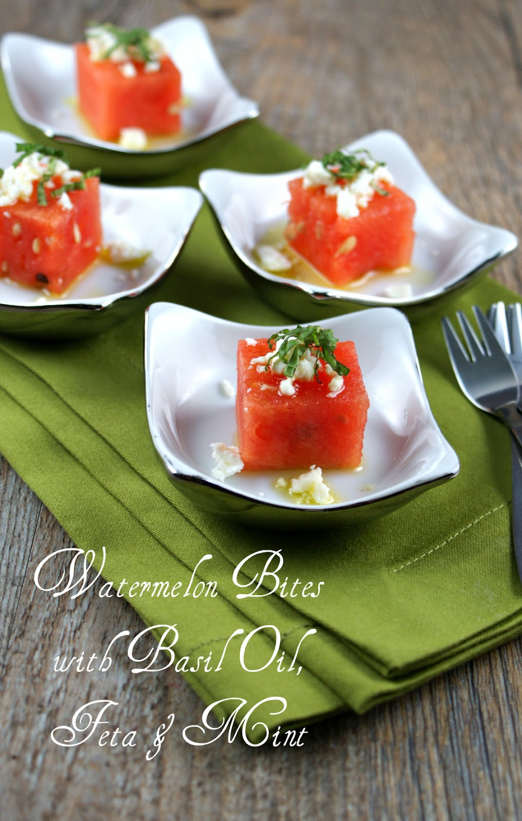 Gourmet Cold Appetizers
 Authentic Suburban Gourmet Watermelon Bites with Basil