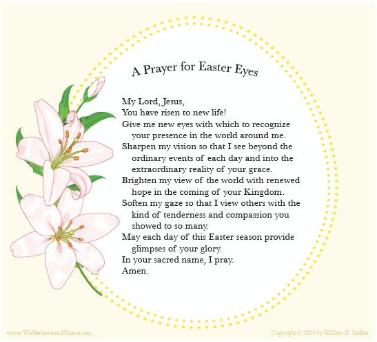 Grace For Easter Dinner
 We invite you to a “Prayer for Easter Eyes” and