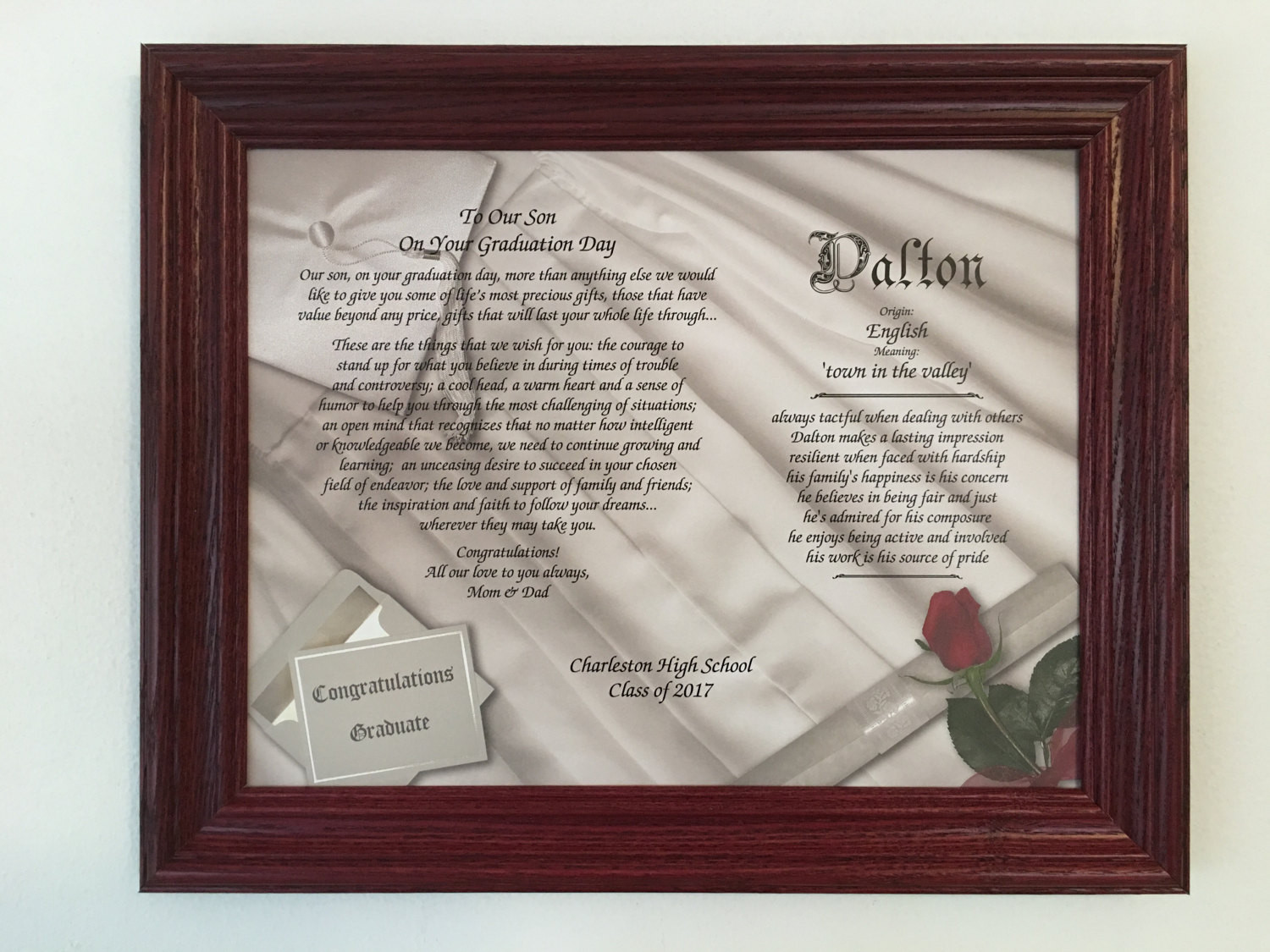 Graduation Gift Ideas For Son
 Graduation Gift For Son Personalized Poem With First Name