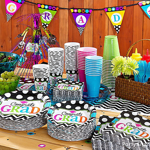 Graduation Party Buffet Ideas
 Grad Buffet Tableware Idea Colorful Graduation Party
