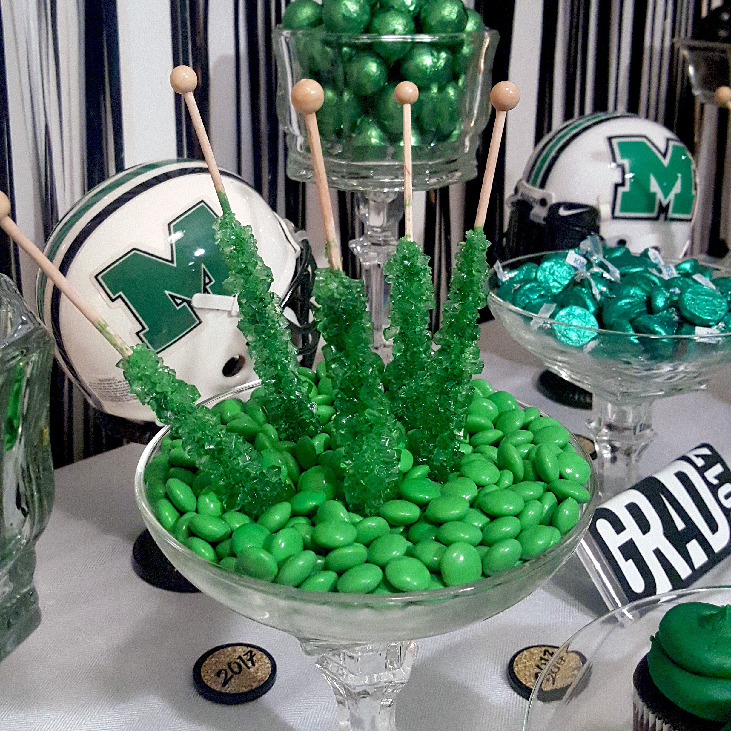 Graduation Party Candy Ideas
 Green Black & White Graduation Party and Favor Ideas