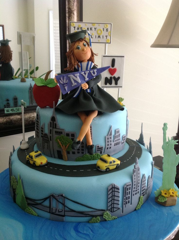 Graduation Party Ideas For Girl
 A graduation cake for a girl going to NYU