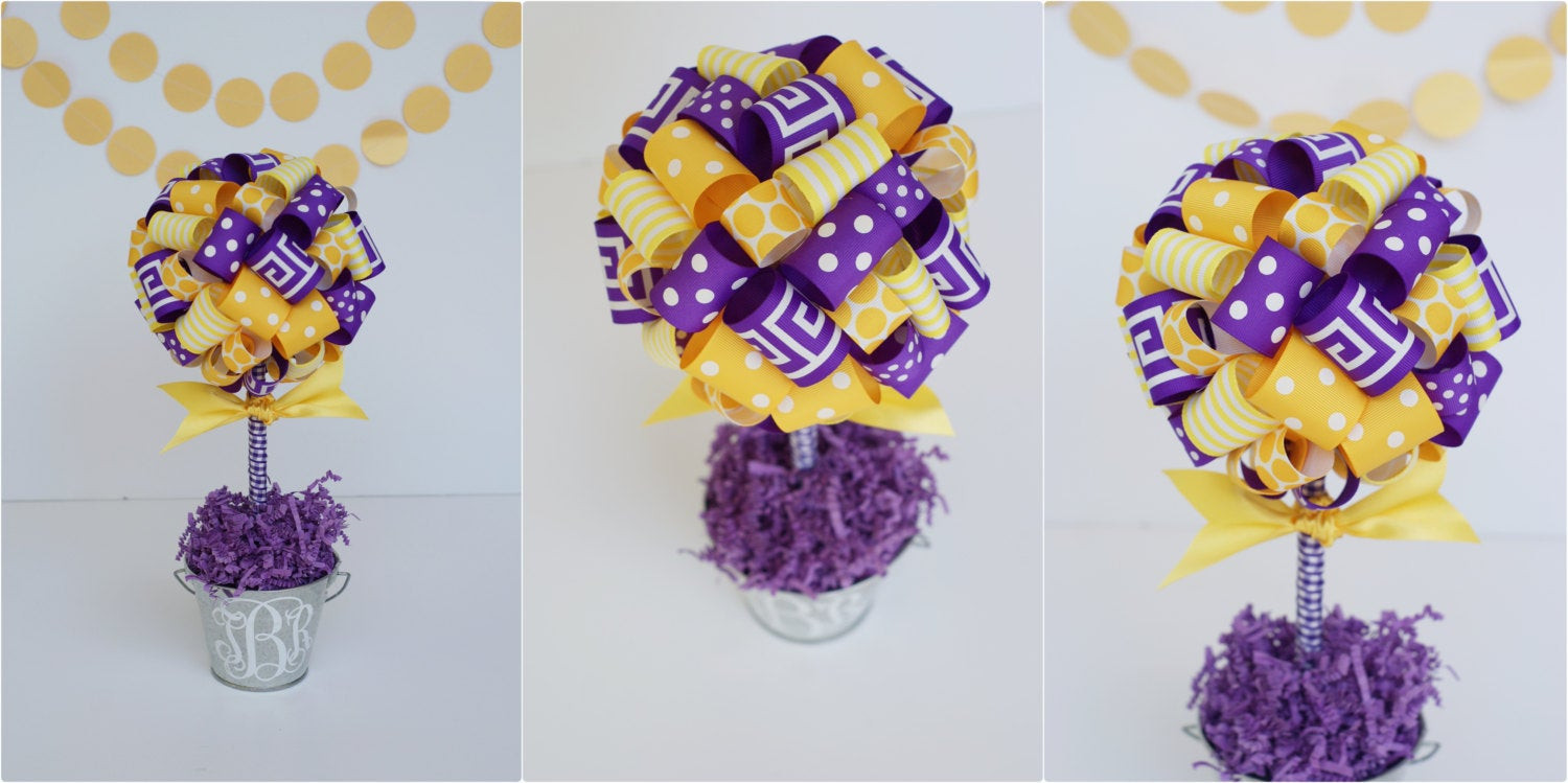 Graduation Party Ideas Purple
 GRADUATION PARTY Centerpiece LSU Tigers Centerpiece in