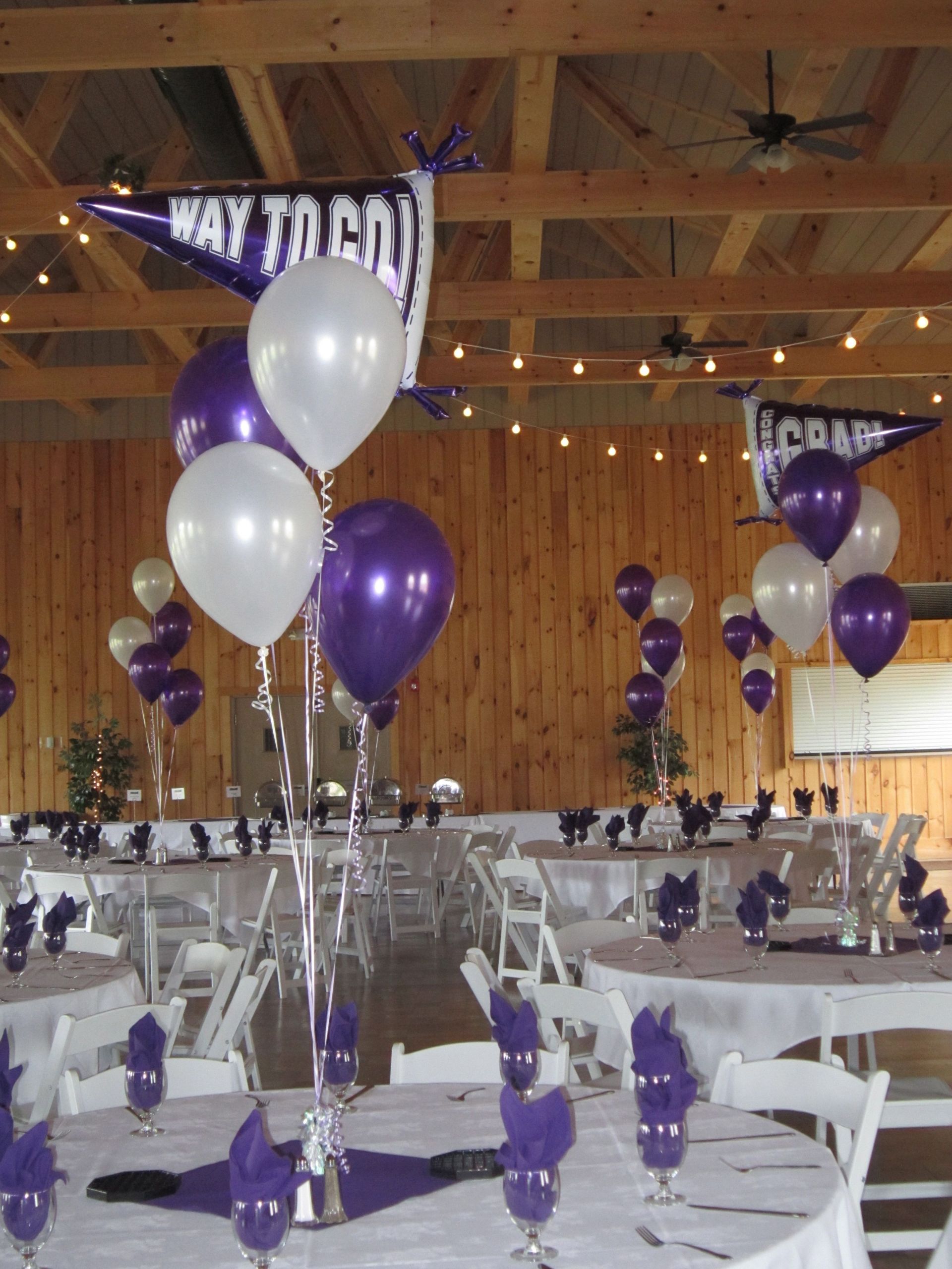 Graduation Party Ideas Purple
 Graduation Balloons in Purple and White for an East Granby