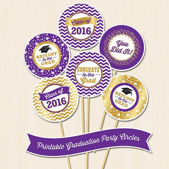 Graduation Party Ideas Purple
 Items similar to Graduation Party Circles PRINTABLE