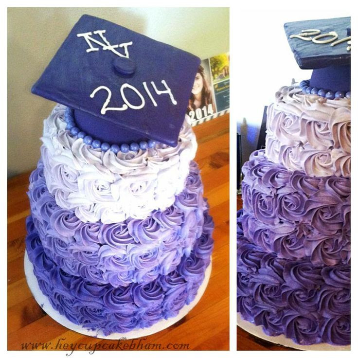 Graduation Party Ideas Purple
 purple lavendar ombre rose swirl cake graduation party