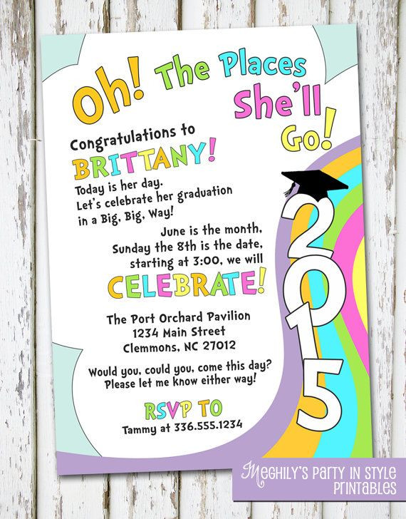 Graduation Party Location Ideas
 Oh The Places Youll Go Graduation Invitation This