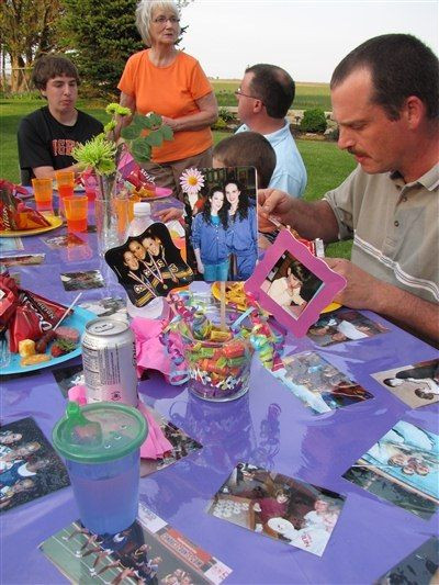 Graduation Party Location Ideas
 s on tabletop covered with vinyl tablecloth