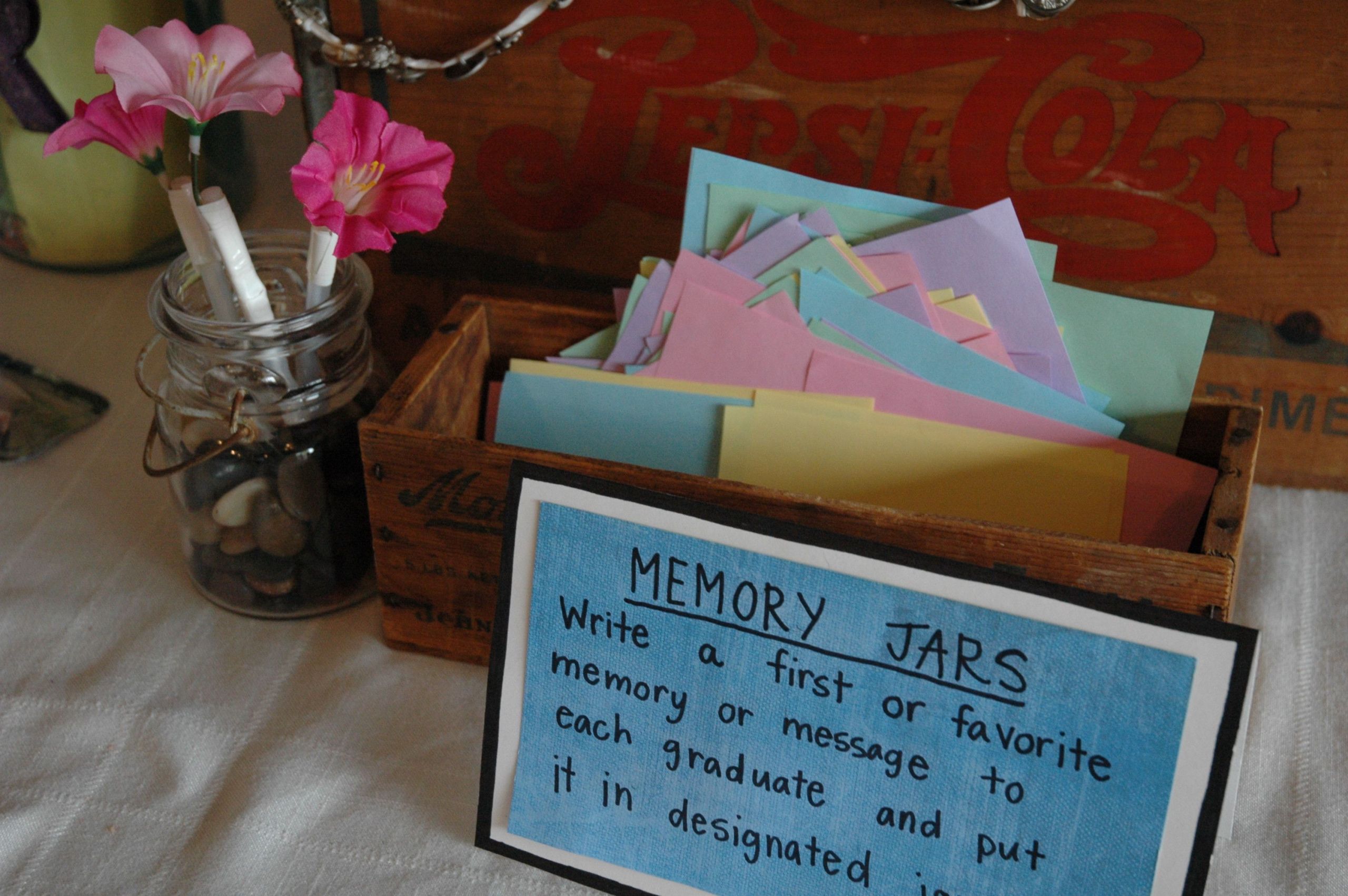 Graduation Party Memory Ideas
 Memory jar at grad party graduation party