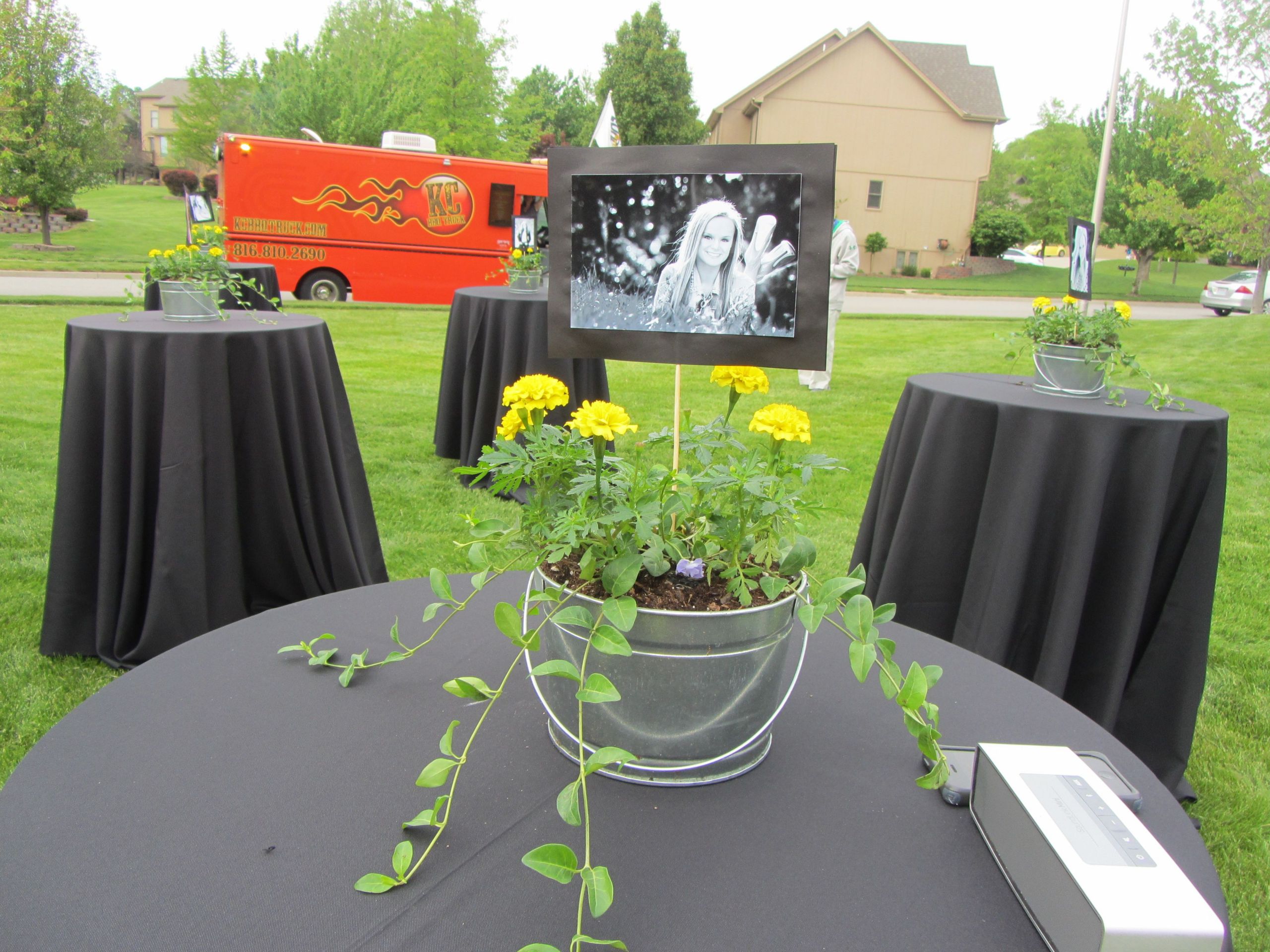 Graduation Party Outside Ideas
 Outdoor Graduation Party with Food Truck Black White