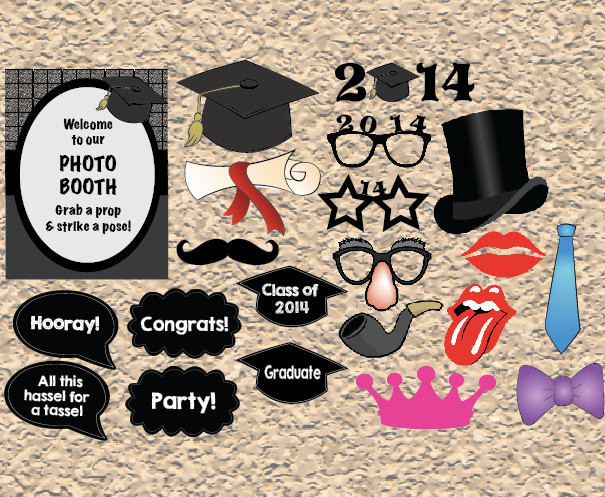 Graduation Party Photo Booth Ideas
 printable Graduation photo booth props by redmorningstudios