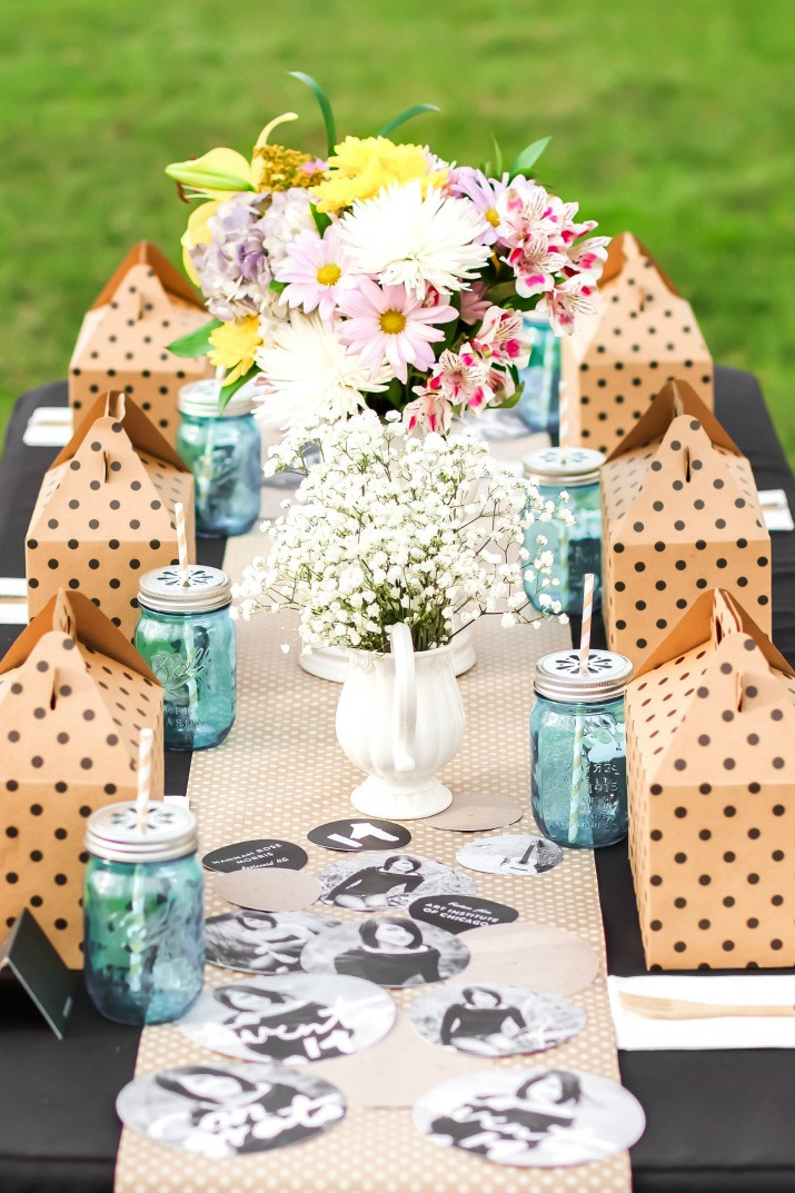 Graduation Party Setup Ideas
 Shabby Chic Graduation Party Ideas with Boxed Lunch