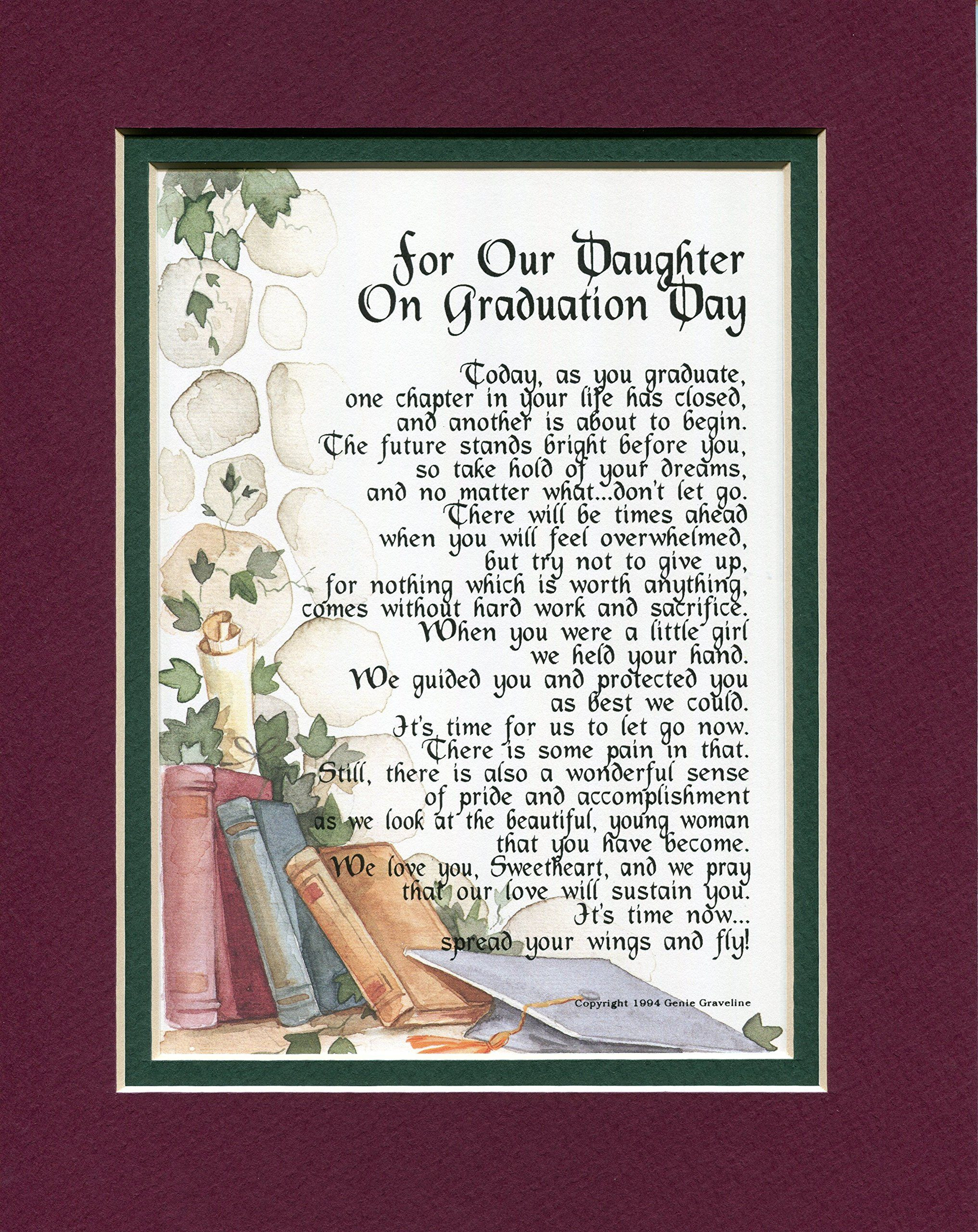 Graduation Quotes For Daughters
 A Graduation Gift For A Daughter Touching 8x10 Poem