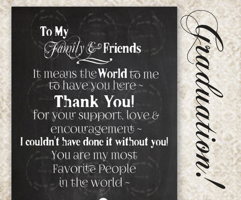 Graduation Thank You Quotes
 Graduation Chalkboard Sign Custom Thank You College