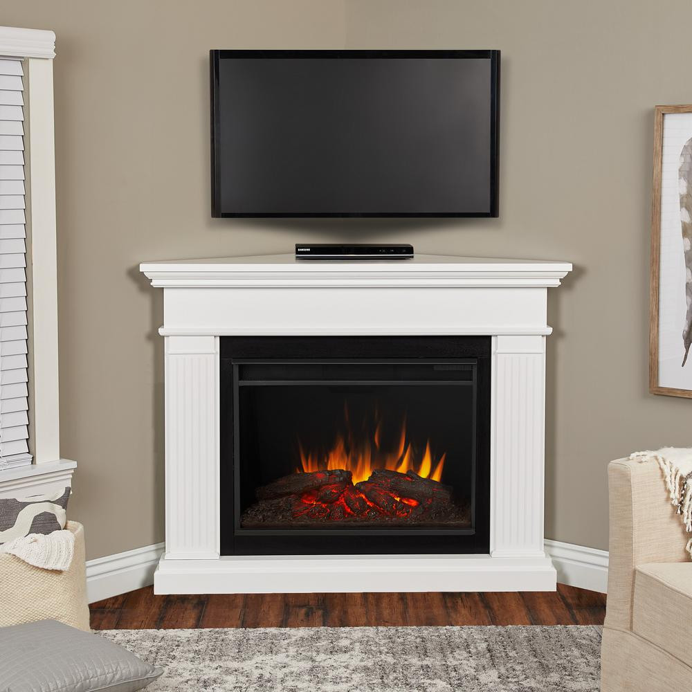 Grand White Electric Fireplace
 Real Flame Kennedy Grand 56 in Corner Electric Fireplace