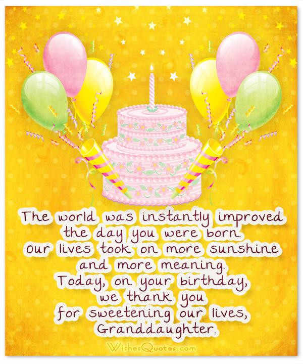 Granddaughter Birthday Quotes
 Sweet Birthday Wishes for Granddaughter By WishesQuotes