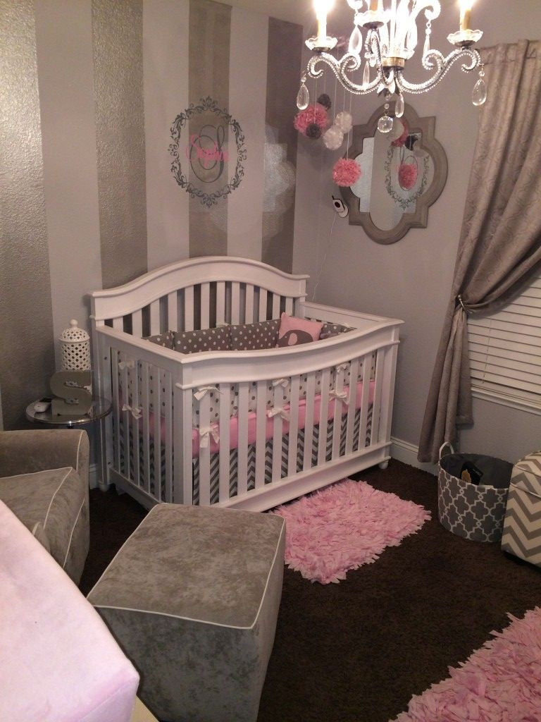 Gray Baby Room Decor
 Gray White and Pink Nursery