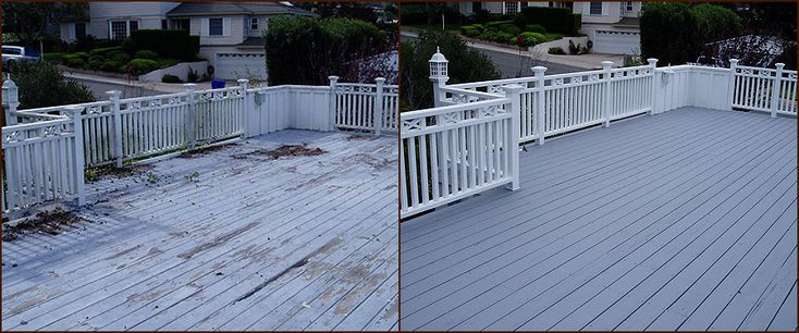 Gray Deck Paint
 Grey posite deck white railings