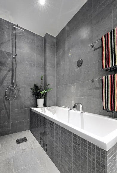 Gray Tile Bathroom
 Top 60 Best Grey Bathroom Tile Ideas Neutral Interior