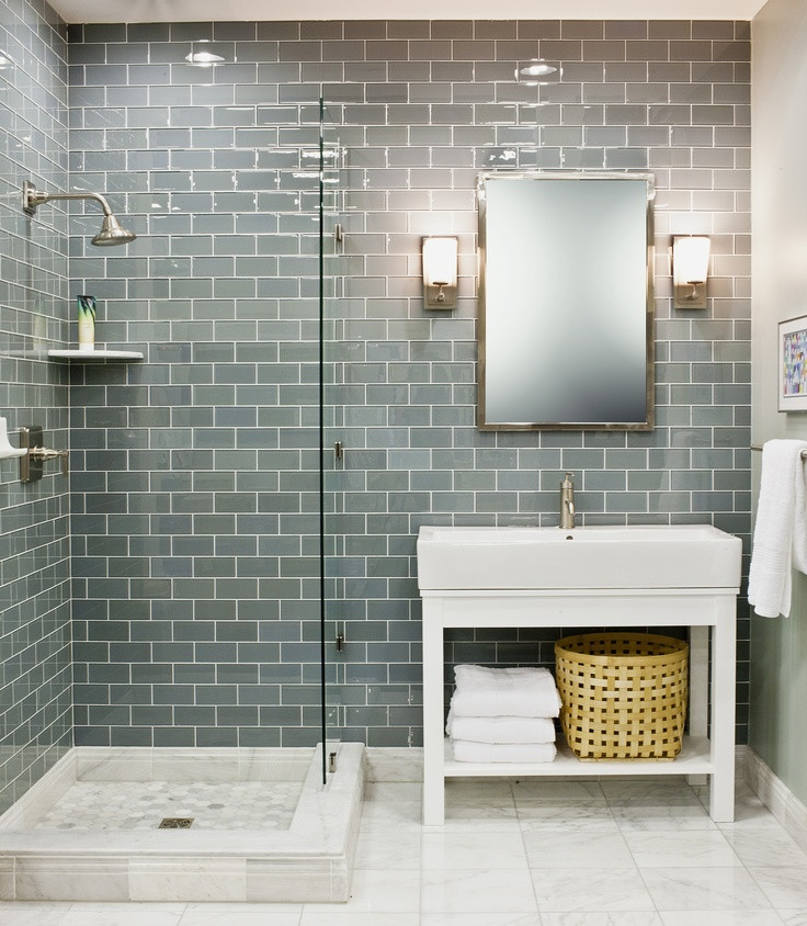 Gray Tile Bathroom
 35 blue grey bathroom tiles ideas and pictures 2019