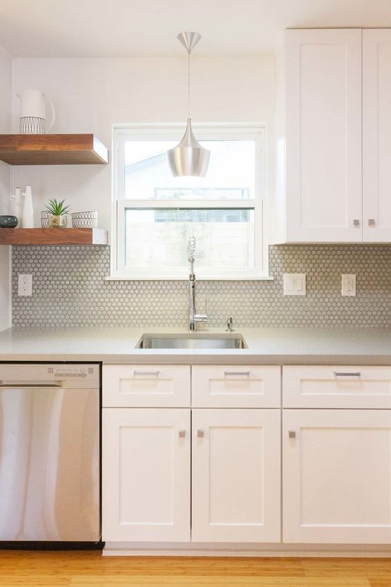 Gray Tile Kitchen
 28 Creative Penny Tiles Ideas For Kitchens DigsDigs