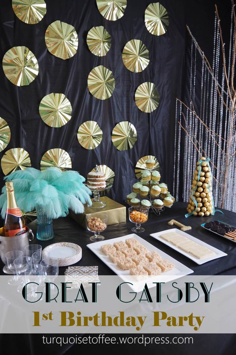 Great Gatsby Birthday Party
 Great Gatsby First Birthday Party for Baby J – turquoise