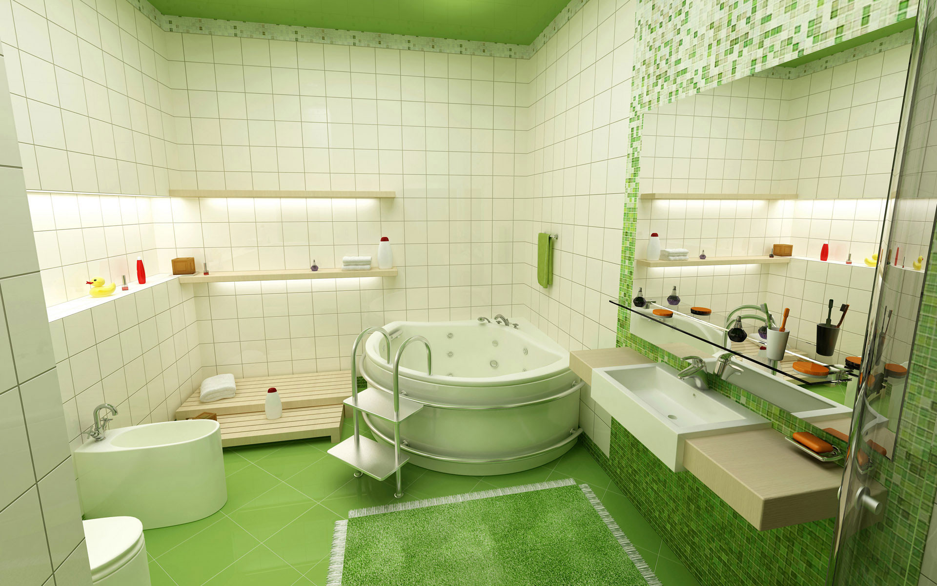Green Bathroom Tiles
 40 sea green bathroom tiles ideas and pictures