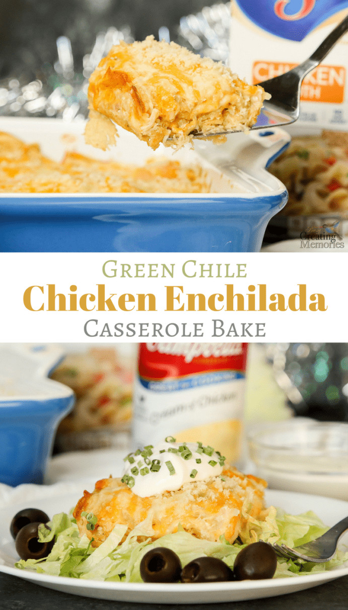 Green Chile Chicken Enchilada Casserole Recipe
 Green Chile Chicken Enchilada Casserole Bake for an easy