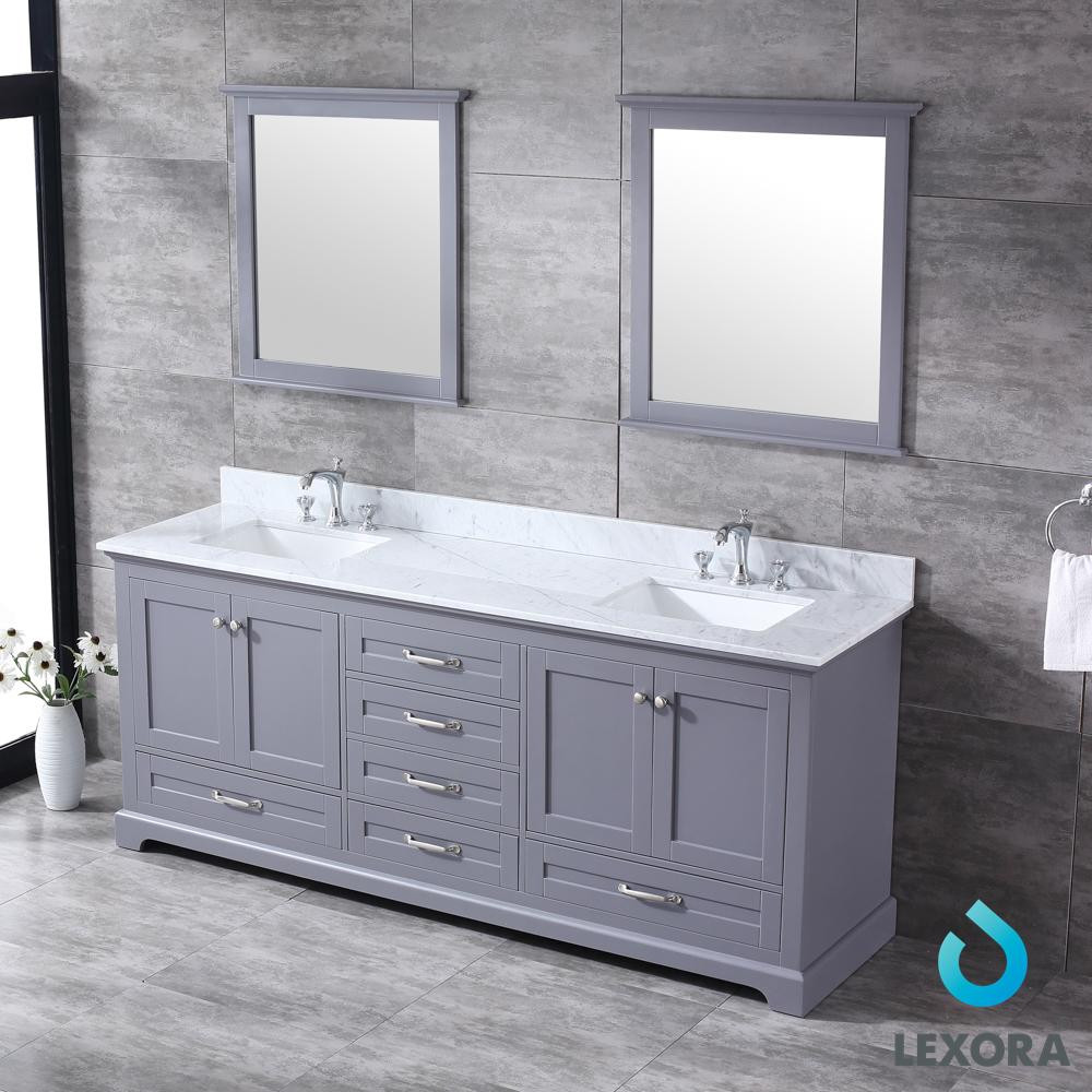 Grey Bathroom Mirror
 80 Inch Dukes Color Dark Gray Double Bathroom Vanity with