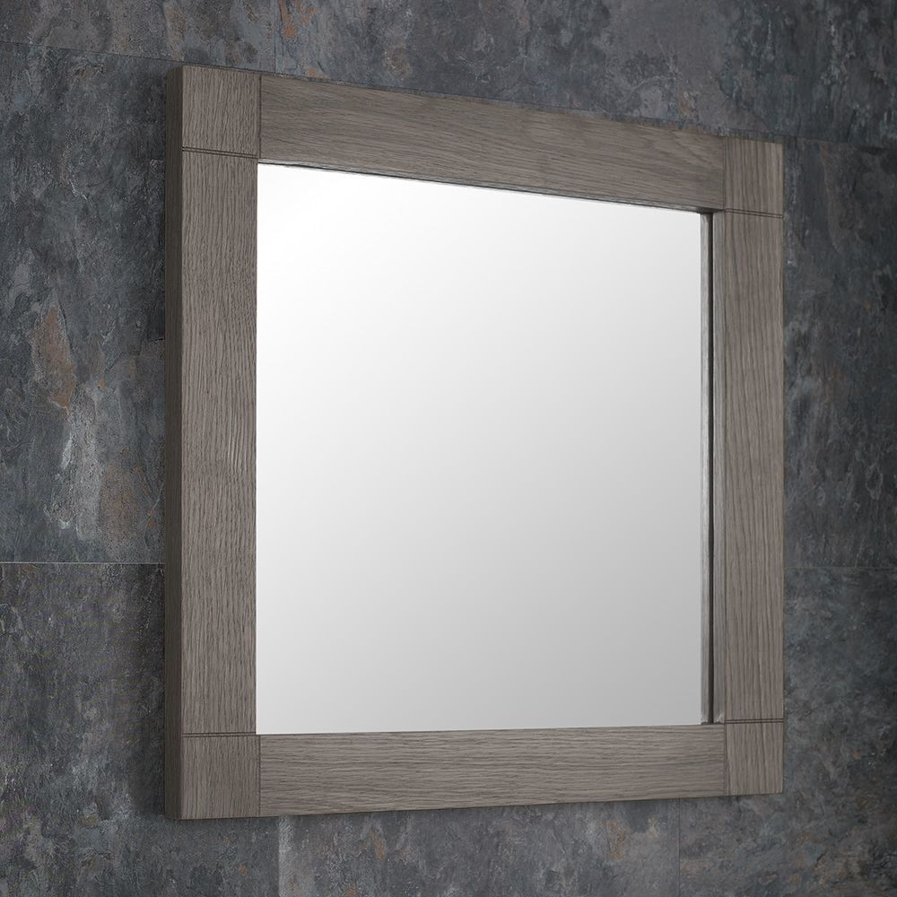 Grey Bathroom Mirror
 DUE MID MARCH 2019 Grey Wash Solid Oak 600mm Square Wall