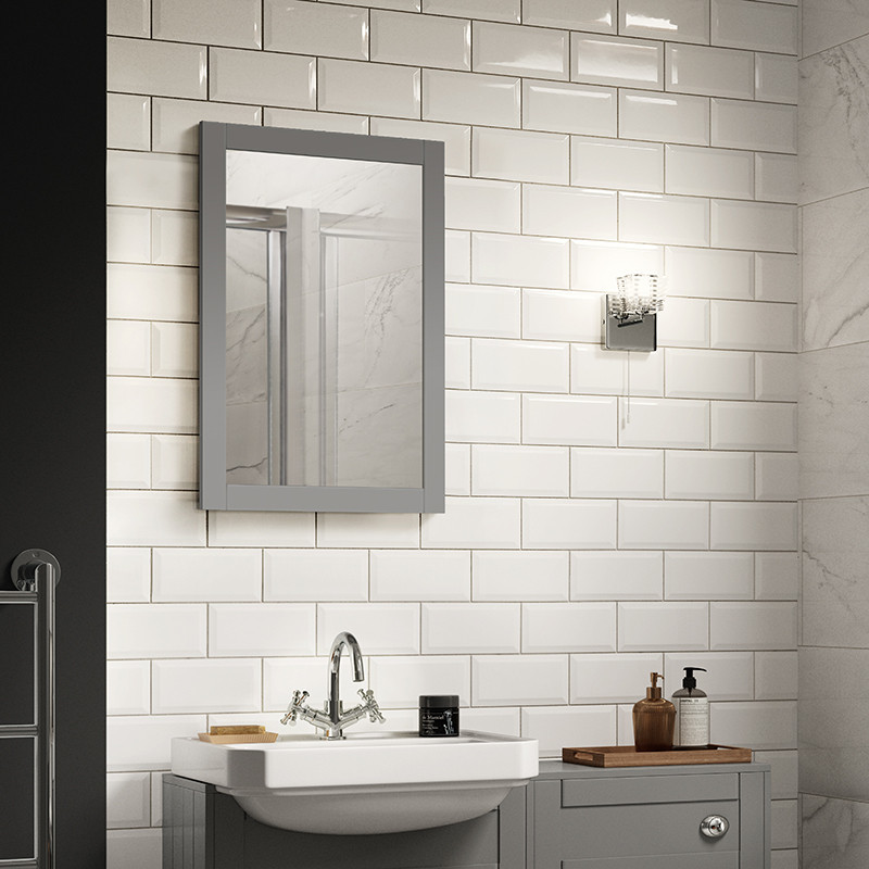 Grey Bathroom Mirror
 Nottingham Grey Framed Mirror