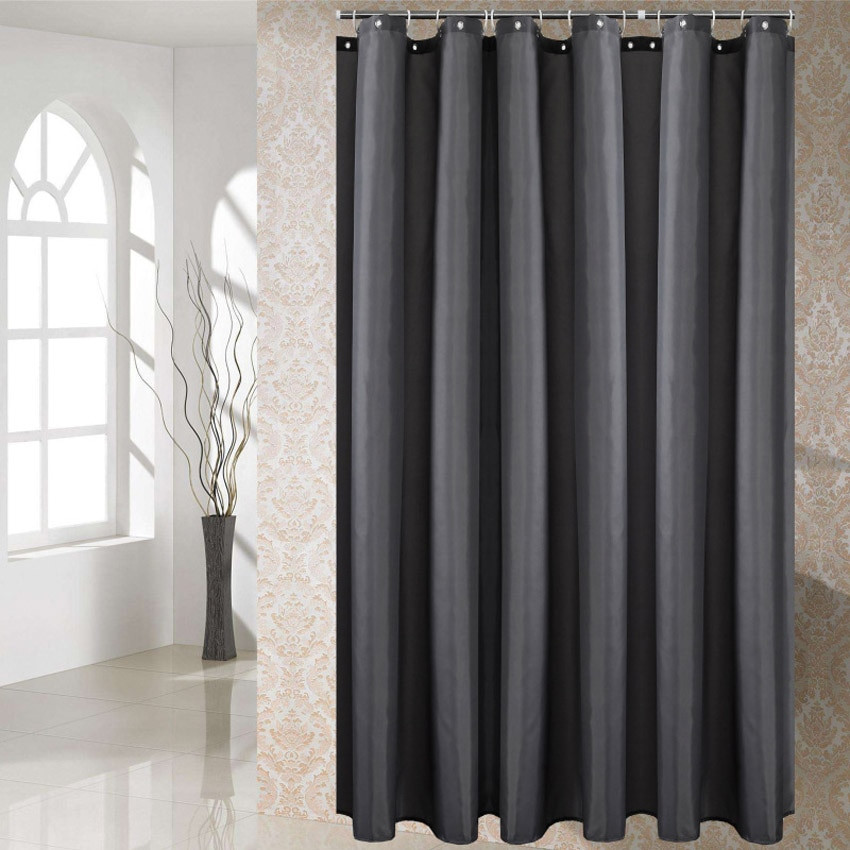 Grey Bathroom Shower Curtains
 Dark Grey Shower Curtain Solid Color Waterproof Bath