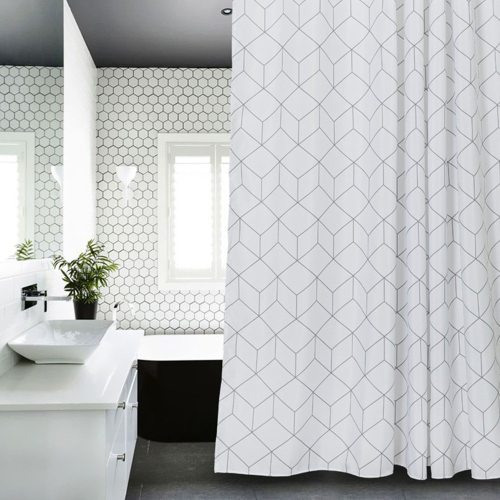 Grey Bathroom Shower Curtains
 Aimjerry White and Grey Bathtub Bathroom Fabric Shower
