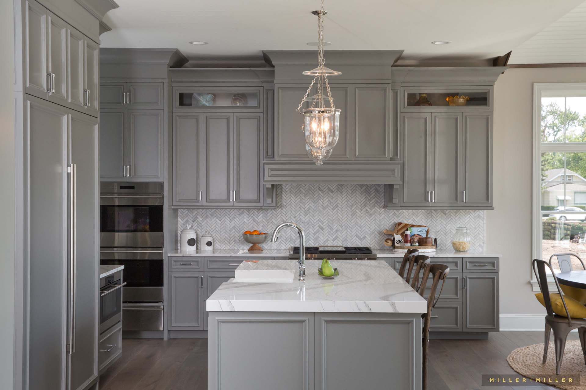 Grey Cabinets Kitchen
 Inspiring Room Modern Nantucket Style Farmhouse Kitchen