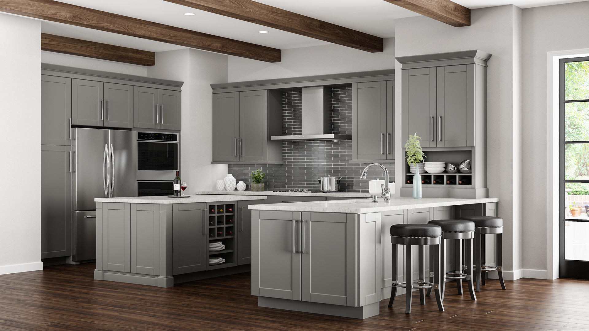 Grey Cabinets Kitchen
 Shaker Base Cabinets in Dove Gray – Kitchen – The Home Depot