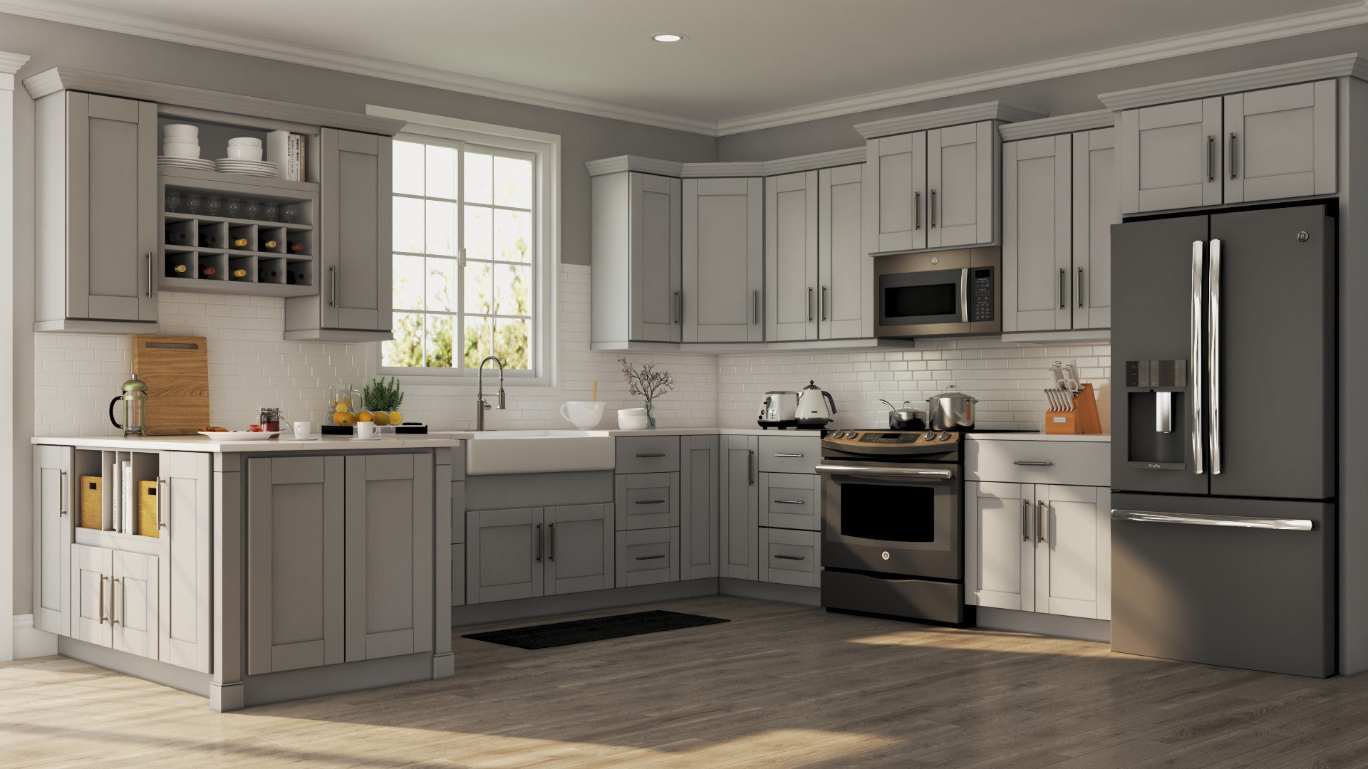 Grey Cabinets Kitchen
 Shaker Wall Cabinets in Dove Gray – Kitchen – The Home Depot