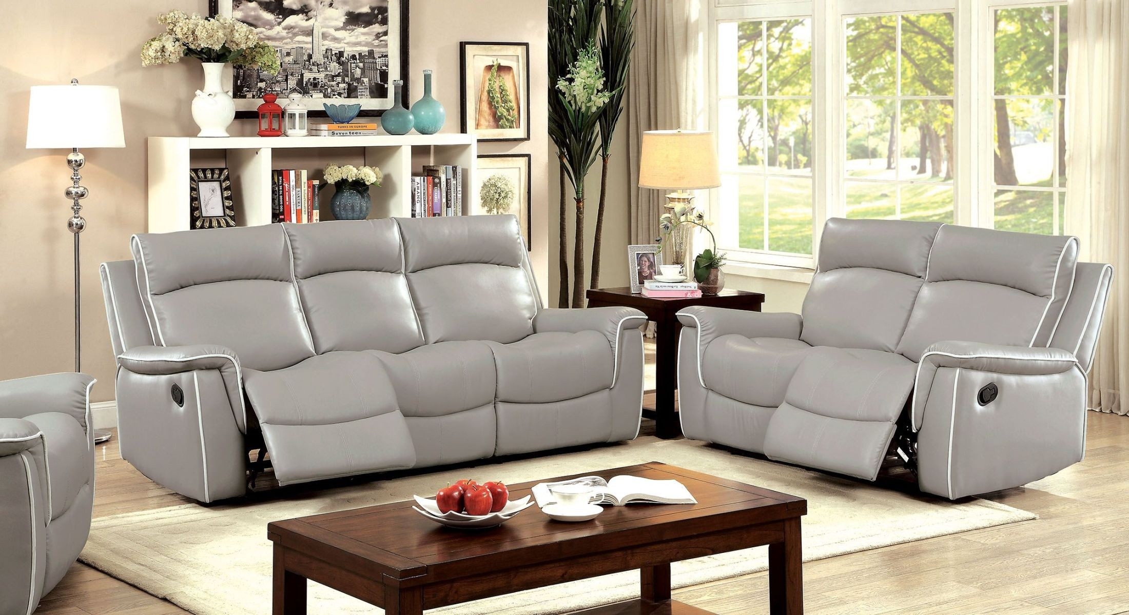 living room chairs in gray