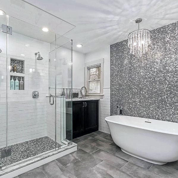 Grey Tile Bathroom Ideas
 Top 60 Best Grey Bathroom Ideas Interior Design Inspiration