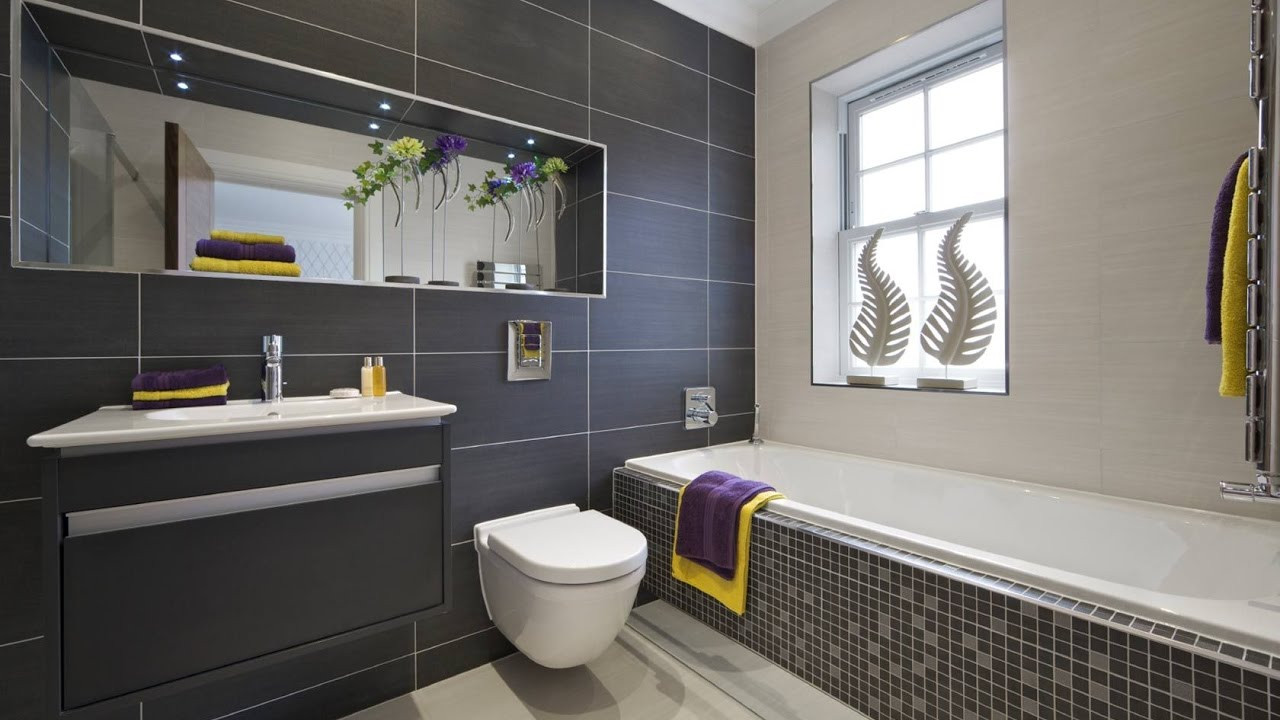 Grey Tile Bathroom Ideas
 Grey Bathroom Wall and Floor Tiles Ideas