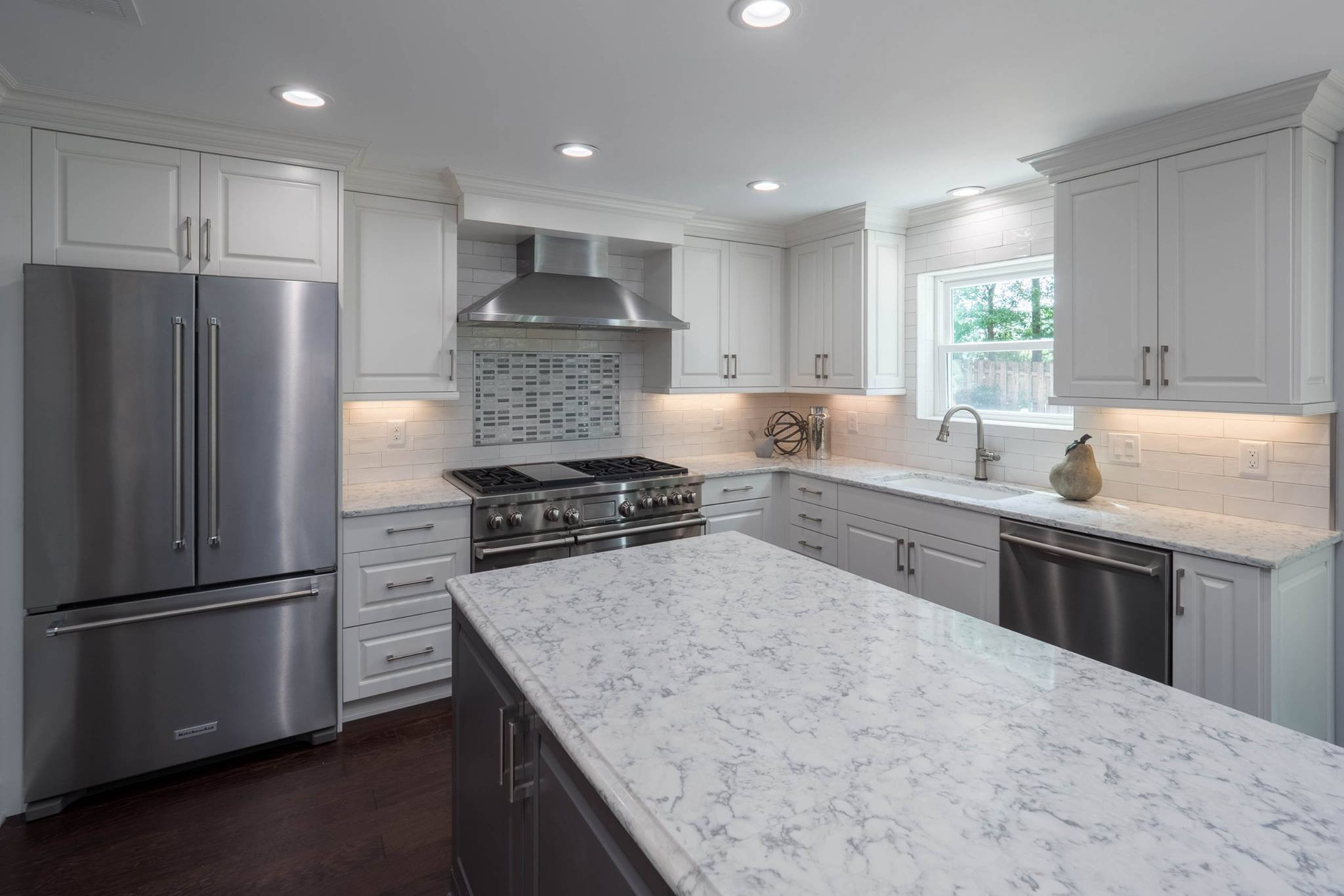 Grey White Kitchen
 Contemporary White & Gray Kitchen Cheryl Pett Design