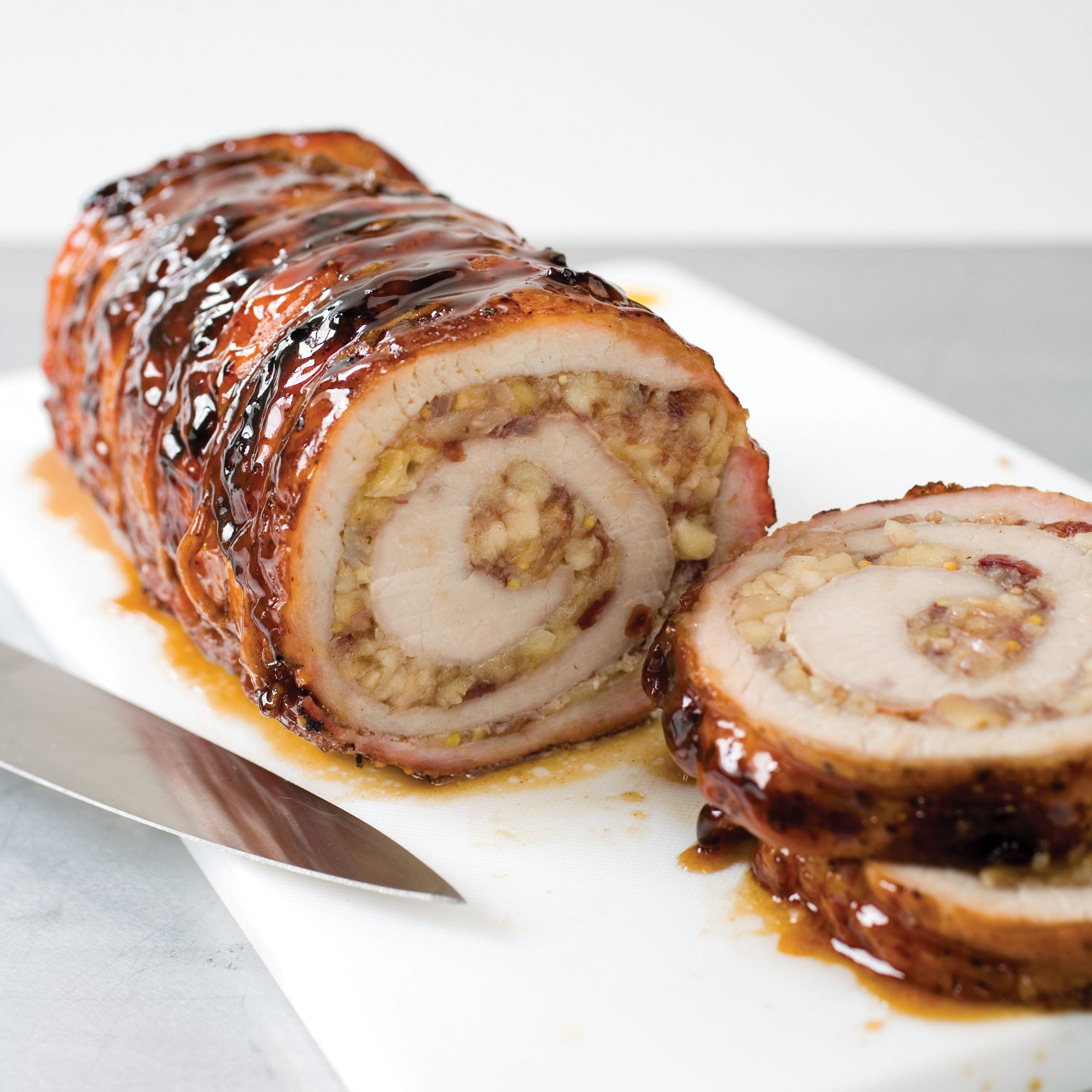 Grilled Pork Loin Recipe
 Grilled Pork Loin with Apple Cranberry Filling on a