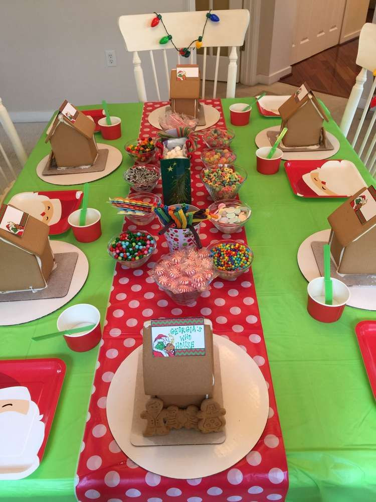 Grinch Christmas Party Ideas
 Gingerbread houses at a Grinch Christmas party See more